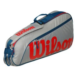 Wilson Junior Schlägertasche 3er - Grau, Rot -Tennisausrüstung 0236800000 000