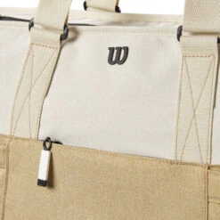Wilson Women's Tote Sporttasche - Weiß, Khaki -Tennisausrüstung 0238500000 12