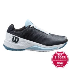 Wilson Rush Pro 4.0 Sandplatzschuh Damen - Schwarz, Blau -Tennisausrüstung 02546000 000